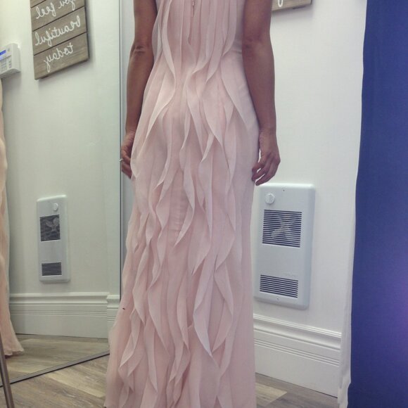 Size 6 Blush Strapless Gown by Vera Wang - Picture 4 of 11